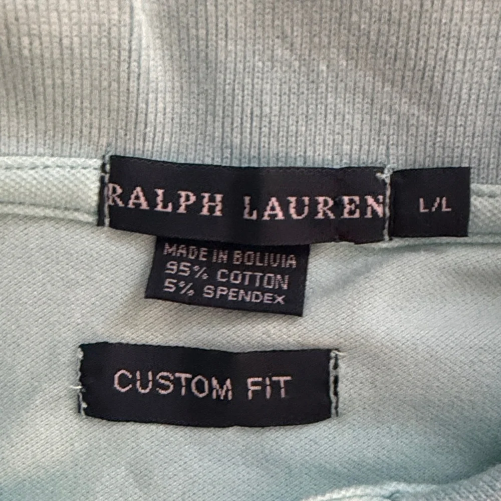 Ralph Lauren Girls Aqua Polo Shirt with Large Logo size Large